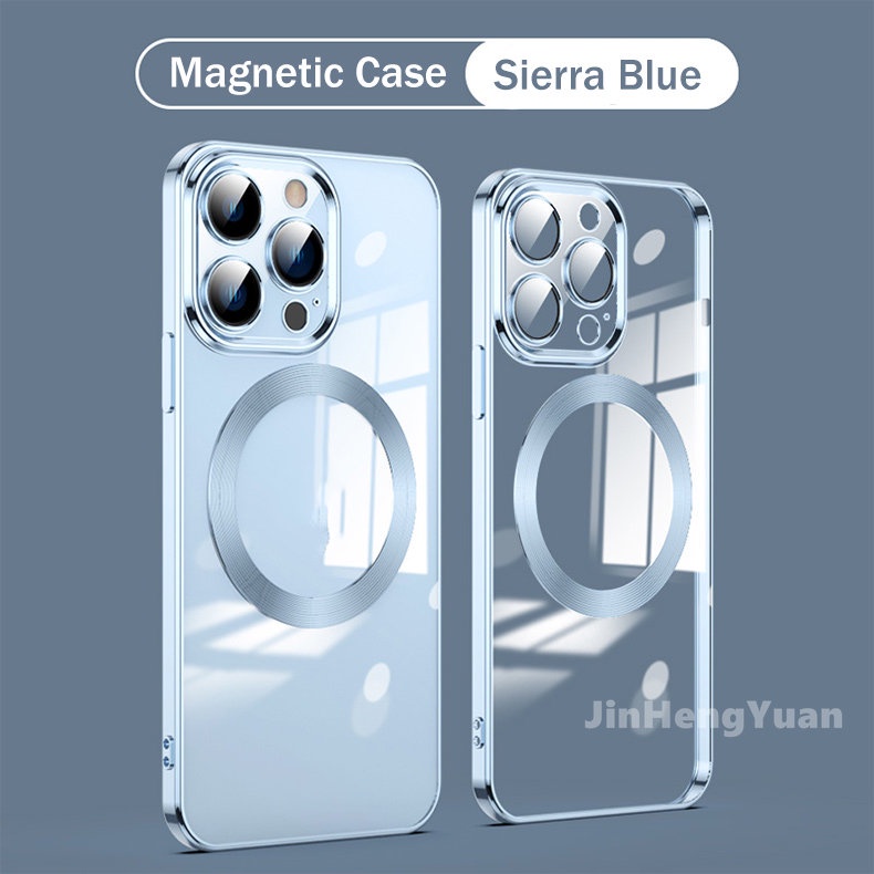Ốp Điện Thoại Silicon Dẻo Tráng Gương Trong Suốt Sang Trọng Kèm Giá Đỡ Từ Tính Cho IPhone 14 13 12 11 Pro Max 1