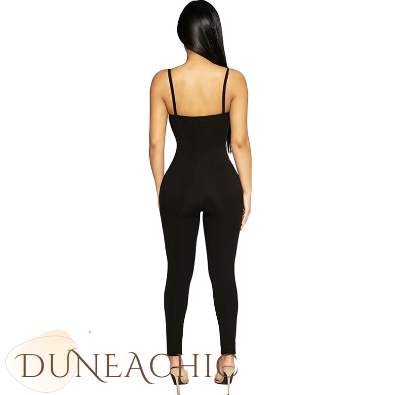 DUNEA Áo liền quần Màu Trơn Thiết Kế Hở Lưng Quyến Rũ