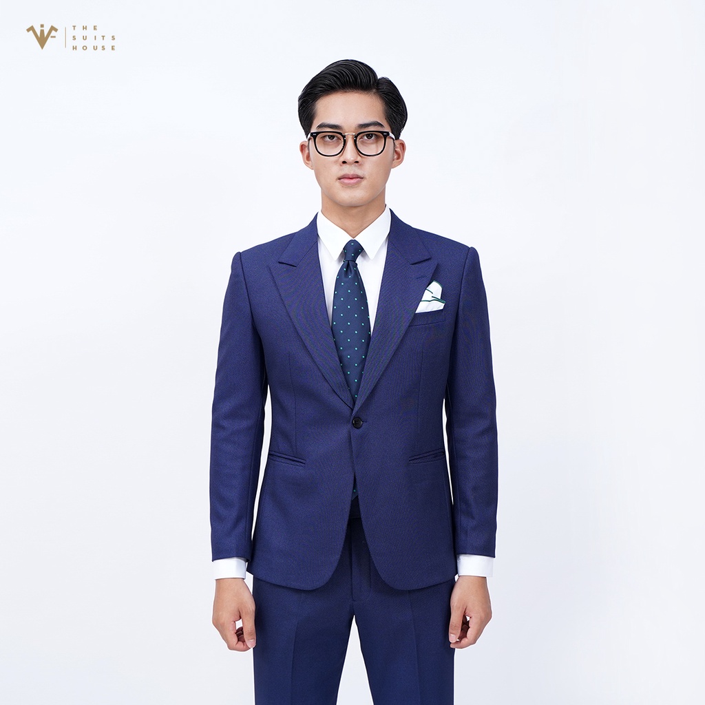 Bộ vest nam xanh navy vân chấm, suits sartorial, chuẩn form The Suits House