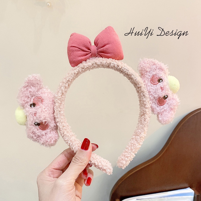 Bờm Hoa, Băng Đô Rửa Mặt gấu bông nơ Hàn Quốc cute PT17