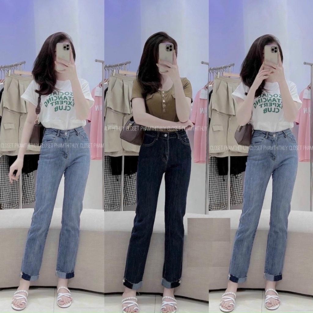 Quần Ống Đứng Lật Lai Dài 9 Tấc Siêu Hot
