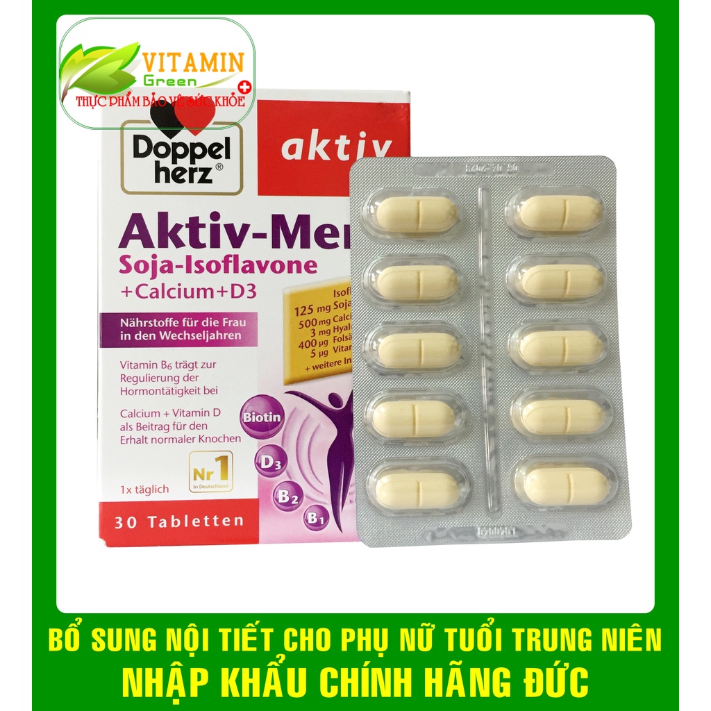 DOPPEL HERZ AKTIV-MENO BỔ SUNG NỘI TIẾT, PHÒNG NGỪA LOÃNG XƯƠNG CHO PHỤ NỮ TRUNG NIÊN | NHẬP KHẨU CHÍNH HÃNG ĐỨC