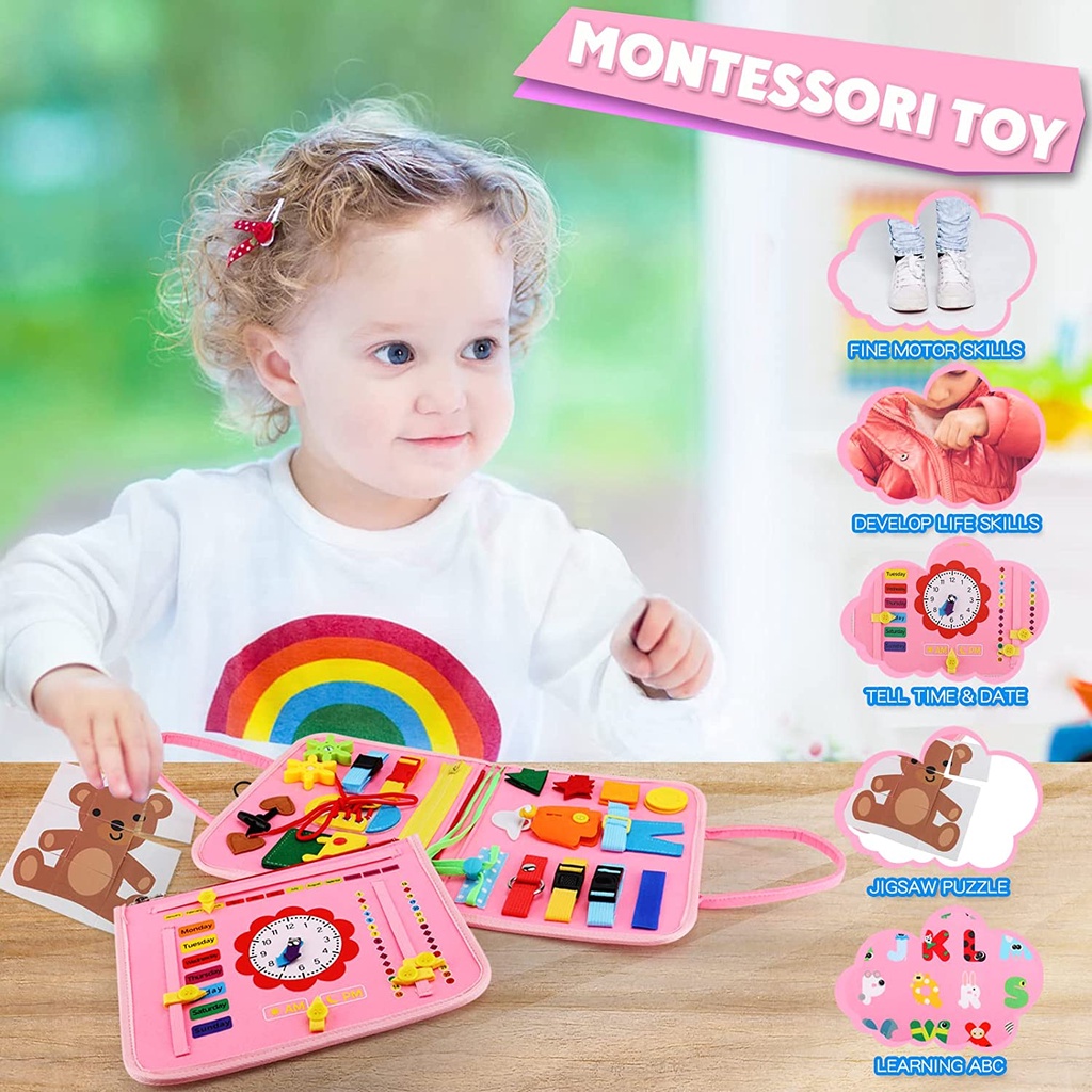 Đồ Chơi Bảng Kỹ Năng Sống Cơ Bản Montessori Giúp Bé Phát Triển Trí Tuệ