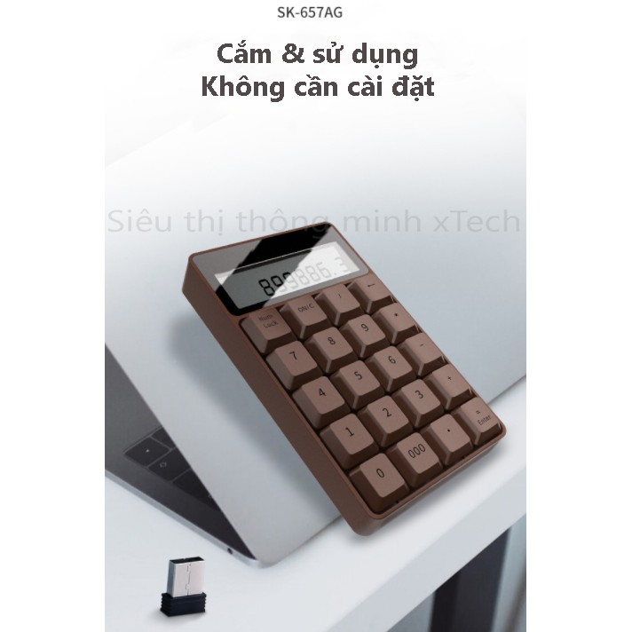 Bàn phím số không dây MOFii SK-657AG - Hàng chính hãng có sẵn