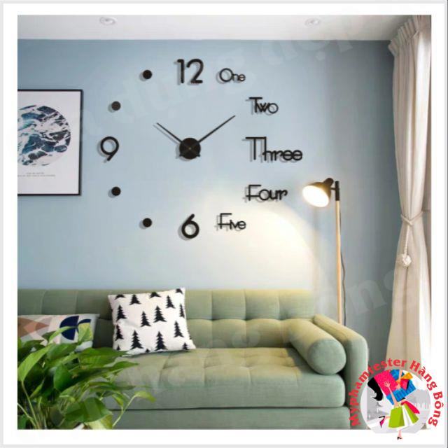 (SIÊU RẺ) Đồng hồ dán tường 3D DIY phong cách hiện đại