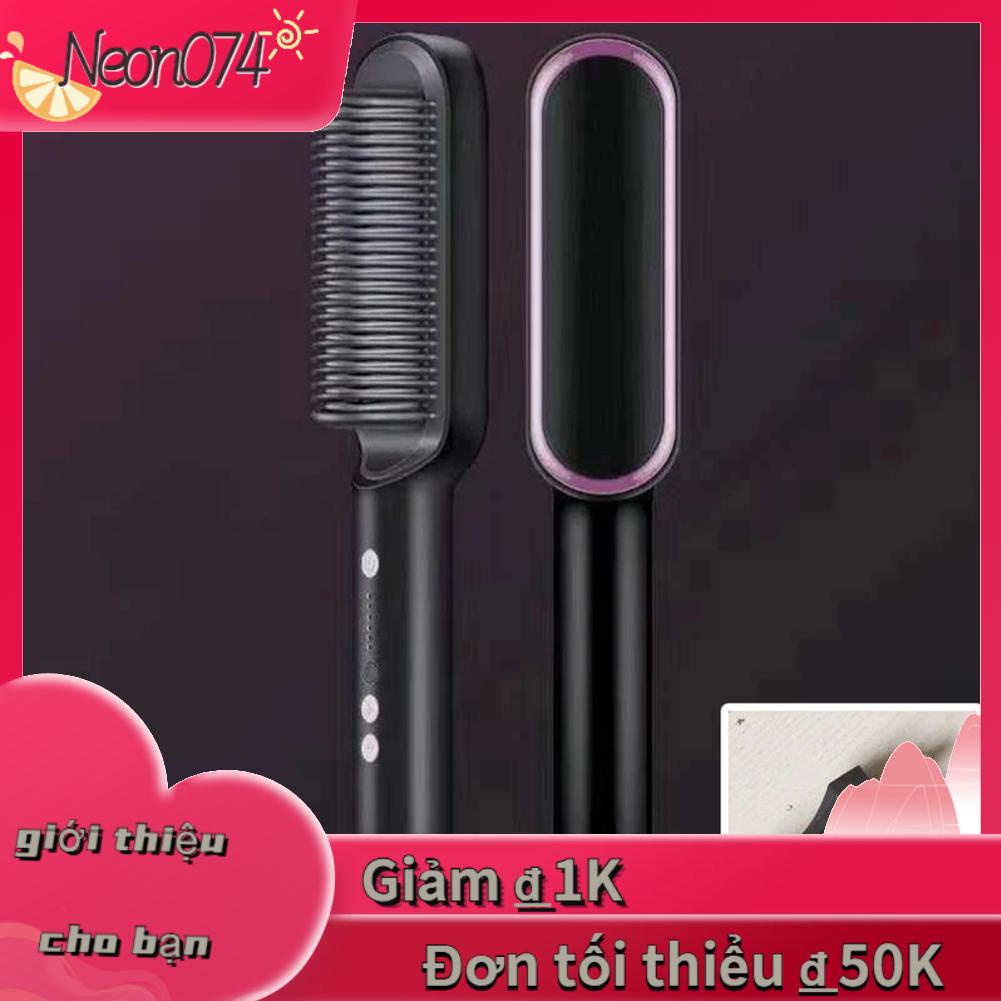 Neon074 Lược điện ngăn ngừa điều chỉnh độ rộng có thể tự động Ions âm tính Máy uốn duỗi tóc Bàn chải EU Plug