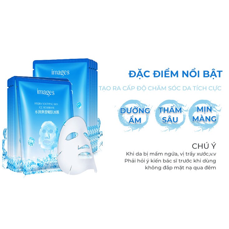 Mặt nạ dưỡng da giấy chống lão hóa dưỡng ẩm trắng da giảm mụn đá băng images LUVELA MN10 | BigBuy360 - bigbuy360.vn