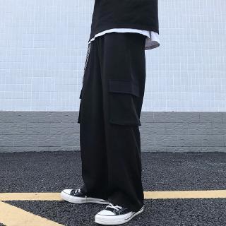 【COD】Multi-pocket tooling wide-leg pants men
