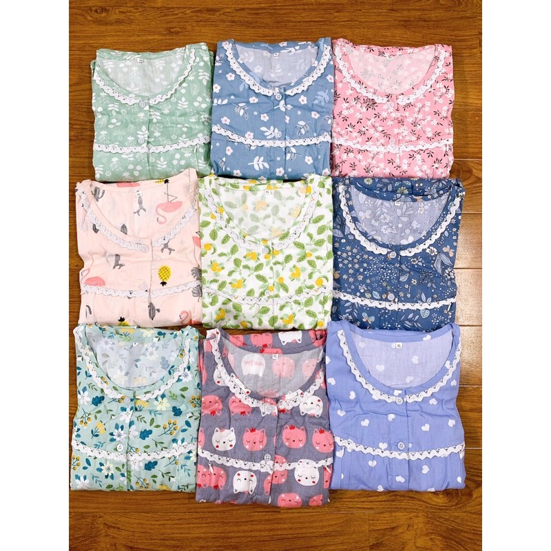 Bộ Đồ Bầu và Sau Sinh IN HOA chất COTTON đẹp cho mẹ bầu mặc nhà và tiện cho bé ti [ babyboo]