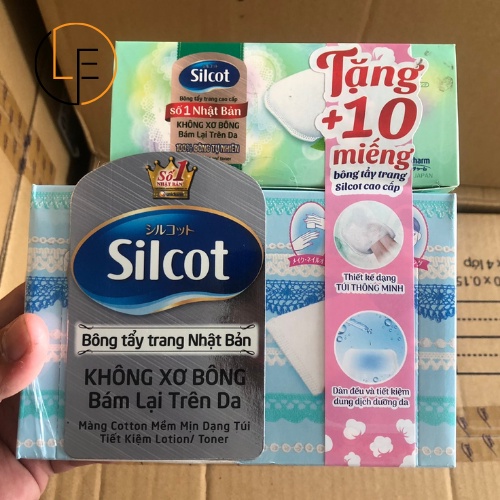 [Tặng 1 Hộp 10 Miếng] Bông Tẩy Trang Silcot vevelty Loại Cơ Bản Hộp 82 miếng