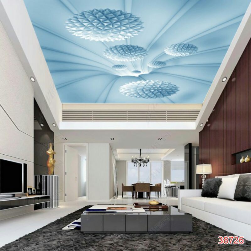 Tranh 3D dán trần nhà KT ngang 1.25m*0.8m có keo sẵn