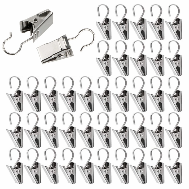 Set 10 Kẹp Rèm Cửa Sổ Bằng Thép Không Gỉ