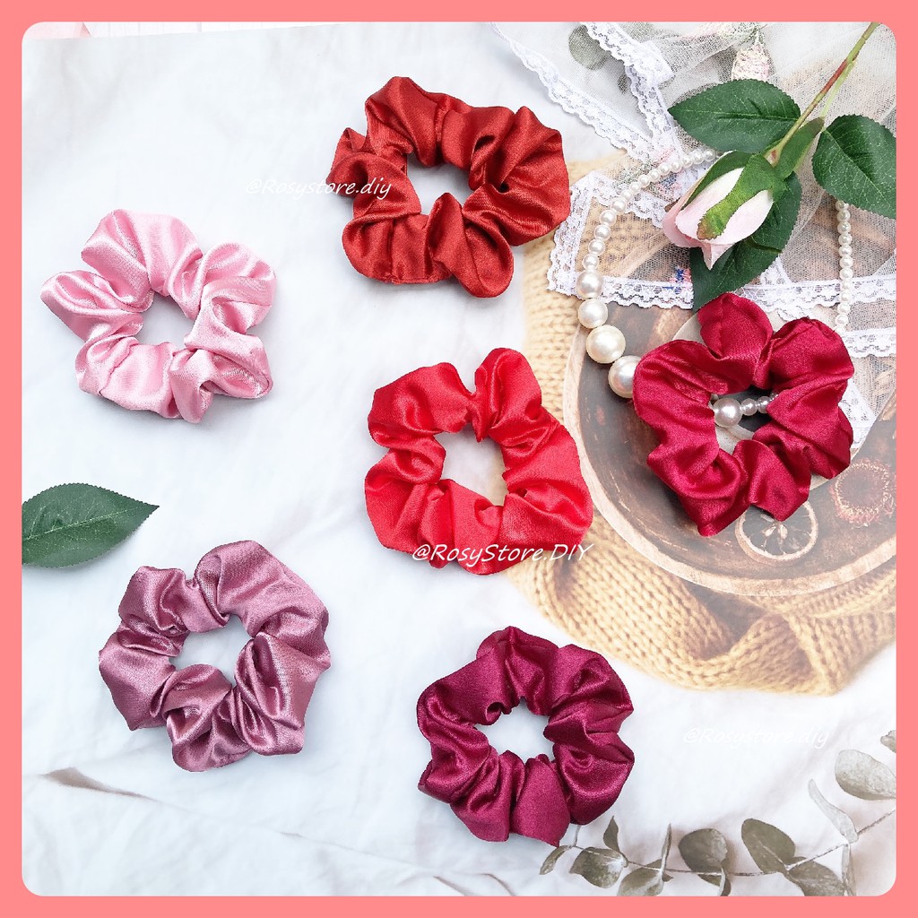 [Ảnh thật]CỘT TÓC VẢI SCRUNCHIES LỤA SATIN TÔNG ĐỎ SANG TRỌNG-THỜI TRANG HÀN QUỐC NỮ PHỤ KIỆN GIÁ RẺ ĐẸP