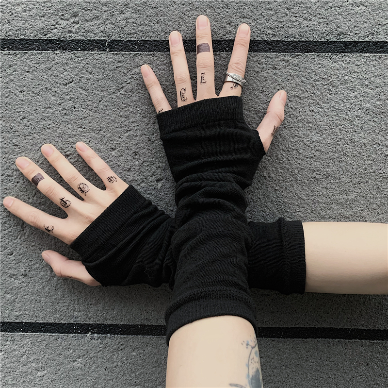 Găng tay ninja hở ngón 195600 màu tối phong cách harajuku đường phố cá tính cho nam và nữ