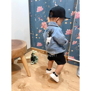 Áo khoác jean hình con chó cho bé trai