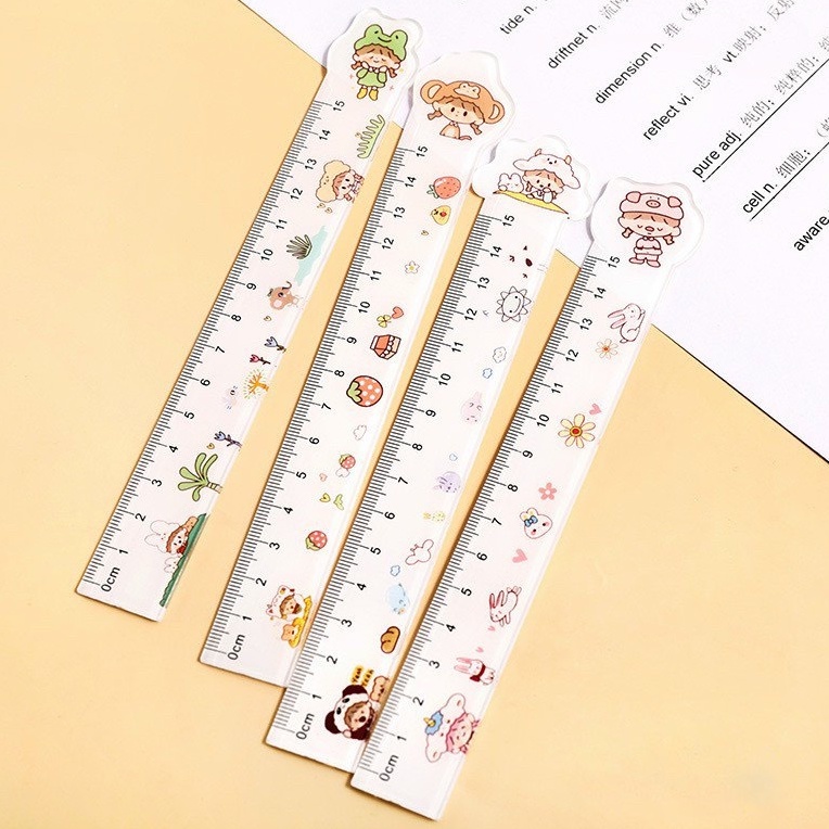 Thước kẻ học sinh 15cm in hình dễ thương