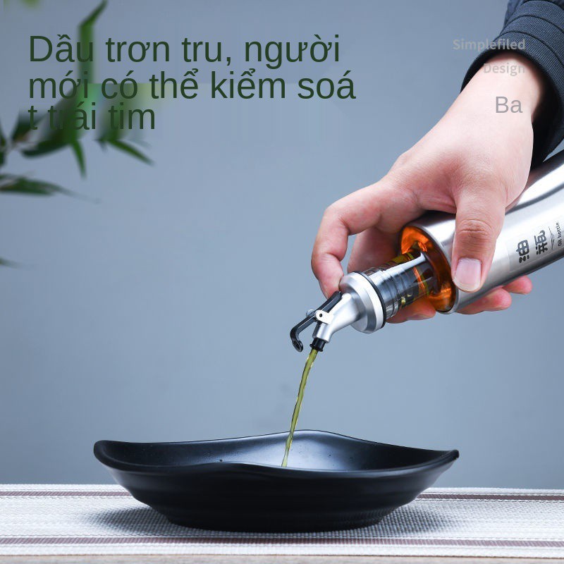 Nồi dầu thủy tinh Bokason vật dụng nhà bếp gia chống rò rỉ Chai nước tương nhỏ giấm mè vị