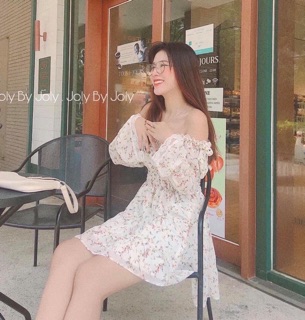 ĐẦM VOAN HOA BẸT VAI (KÈM HÌNH THẬT)