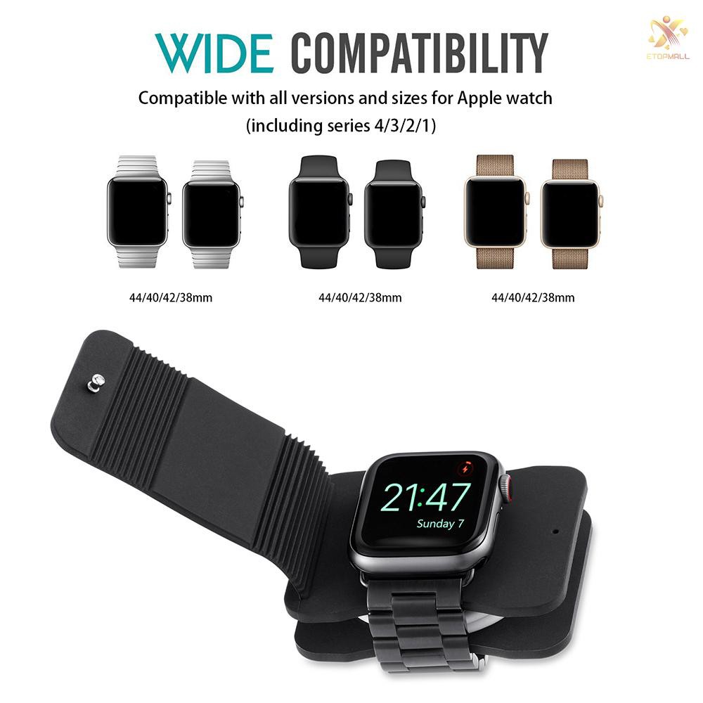 E&amp;T Portable Charging Wallet for Apple Watch Series 1/2 Soft Silicone Charge Holder Stand Charging D