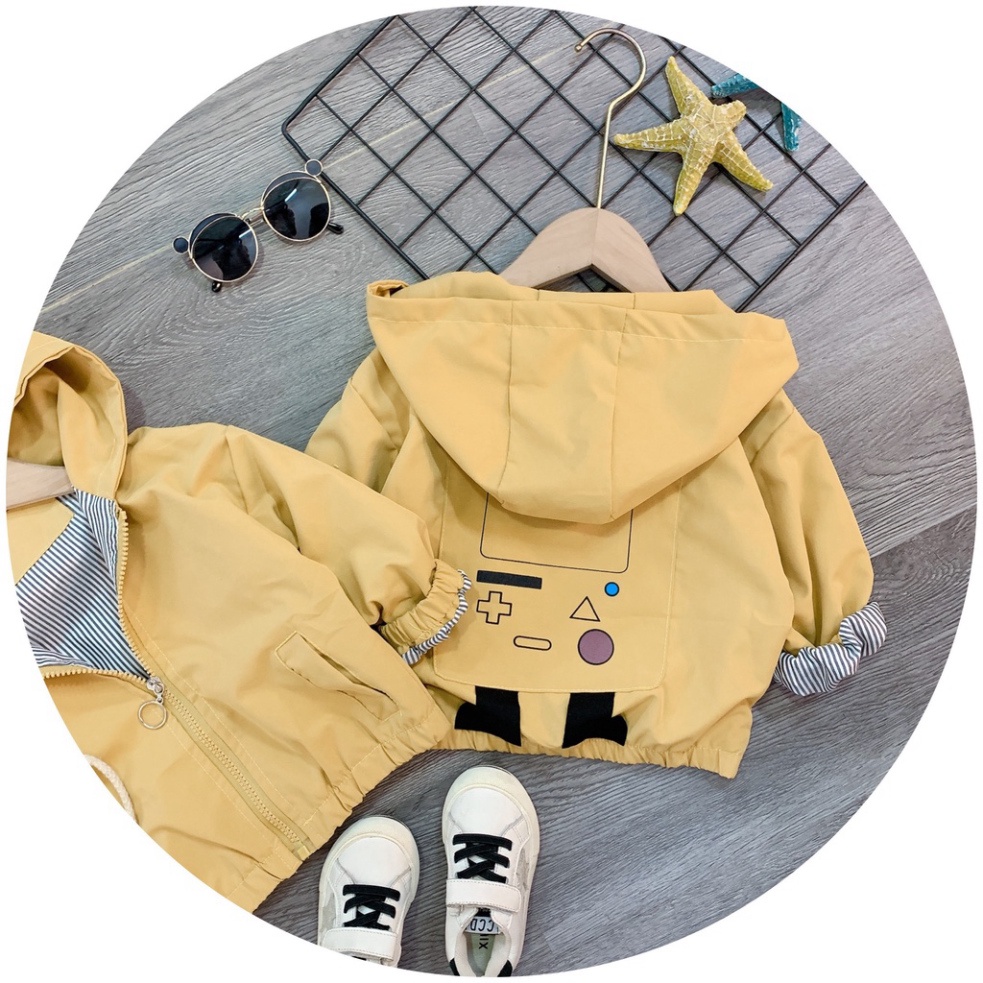 Áo khoác màu vàng 2 lớp cho bé