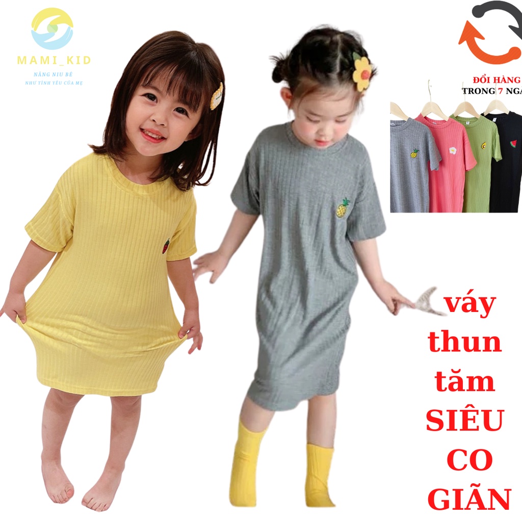 Váy Bé Gái Thun Tăm, Váy Body Cho Bé giãn mạnh, Lên Dáng siêu xinh 12-40kg,Shop  Mamikid