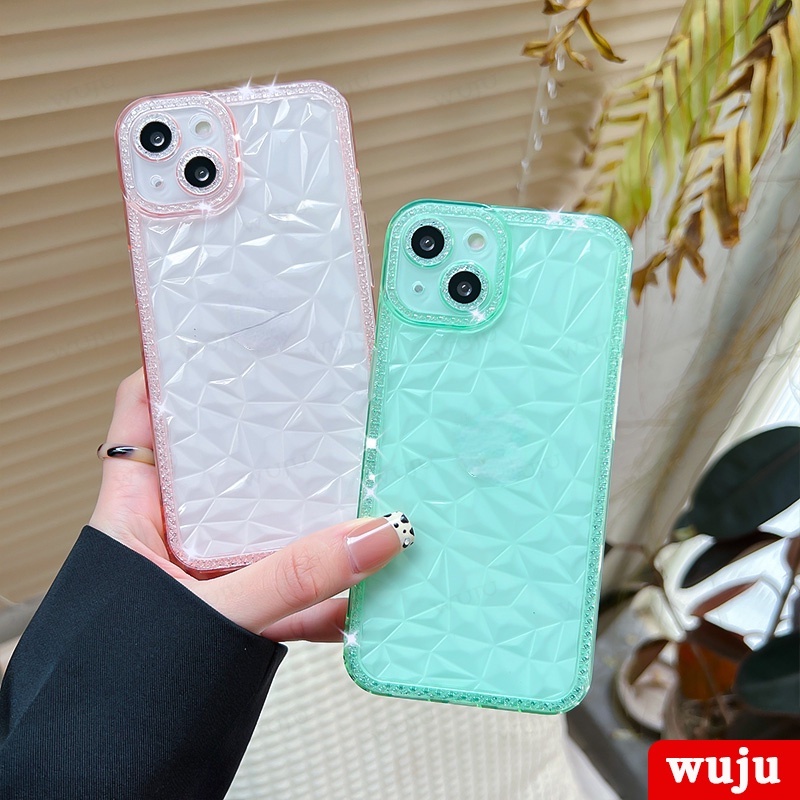 WUJU ốp lưng Mềm Tpu Trong Suốt Chống Sốc Lấp Lánh Tương thích Cho iPhone 11 12 13 Pro Max XS Max XR X 7 8 Plus SE 2020