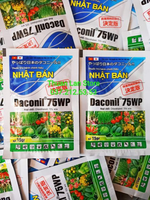 Thuốc Trừ Bệnh Nhật Bản DACONIL 75WP - Trị Thán Thư, Đốm Lá, Đổ Ngã Cây Con - 15g