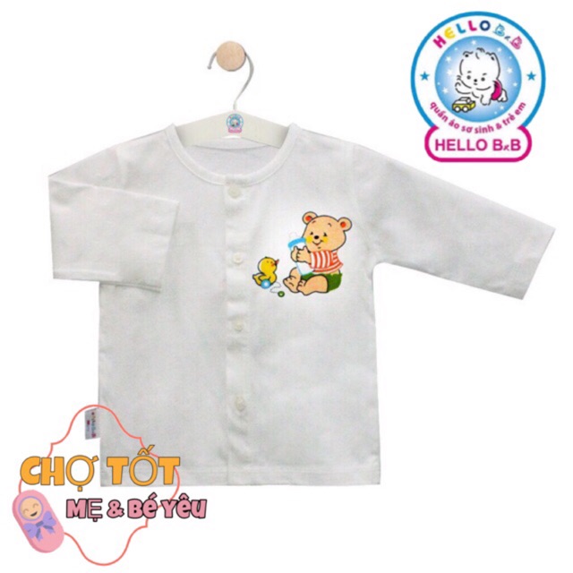 [CAO CẤP] ÁO TAY DÀI CÚC GIỮA CHO BÉ COTTON HELLO B&amp;B