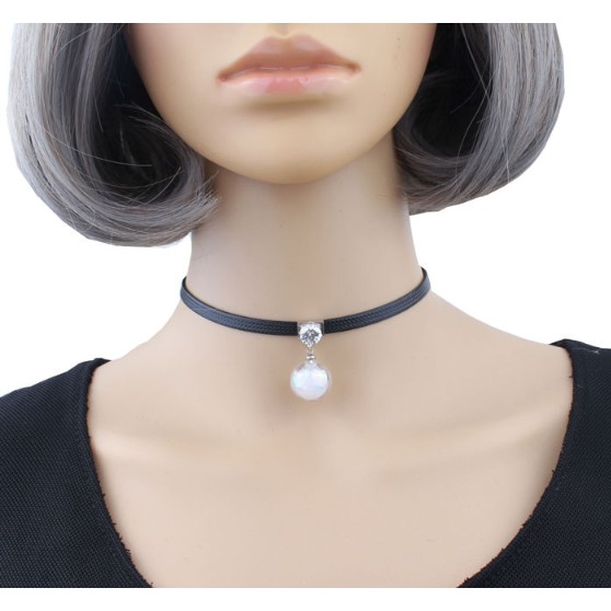 Vòng cổ choker hạt pha lê đính kim xinh xắn Xk32