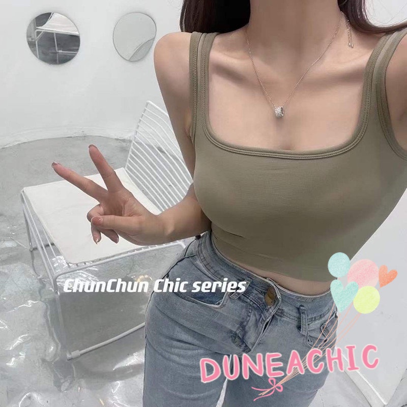 Áo Tank Top Cổ Vuông Hở Lưng Quyến Rũ Cho Nữ