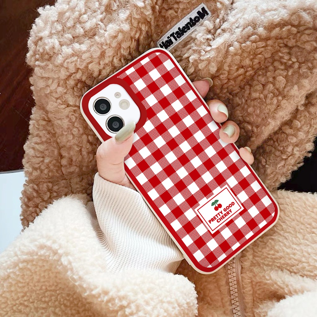 Ốp lưng iphone 13 pro max Caro xanh đỏ ốp bảo vệ camera vuông cạnh đủ mã 6 đến 11 12 13 promax tr183
