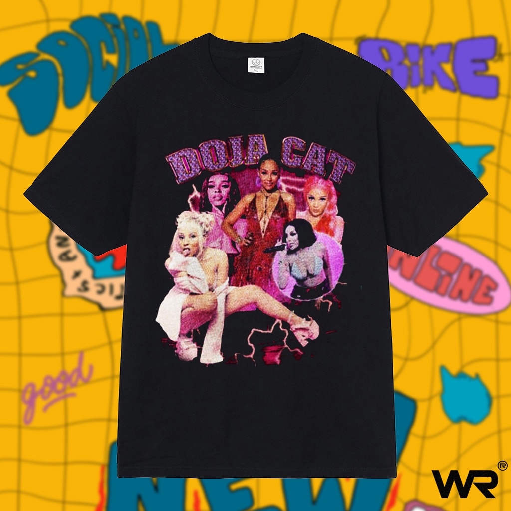 Áo thun Wright nữ ca sĩ rapper Doja Cat nhạc hiphop phong cách vintage streetwear oversize