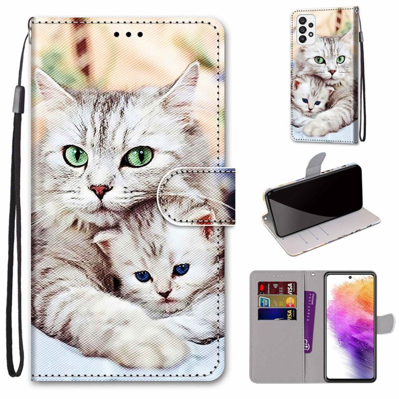 Vỏ Bao Da Điện Thoại Nắp Lật Từ Tính Có Ngăn Đựng Thẻ Cho Samsung Galaxy A73 5G A23 5G A53 5G A33 5G A13 5G A13 4G A12 A72 A52 A32 Ốp