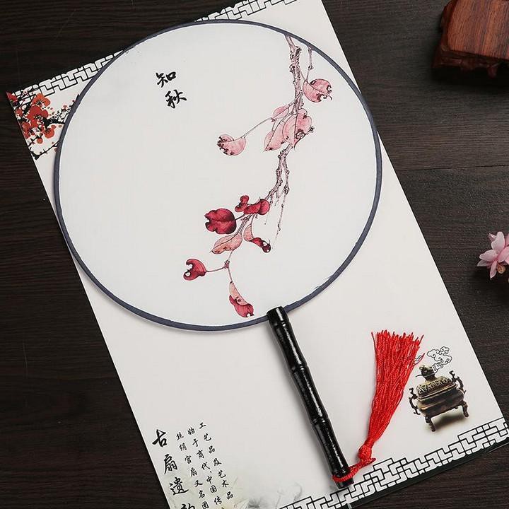 Quạt Tròn Cổ Trang vải lụa xinh xắn quà tặng cosplay giá sỉ