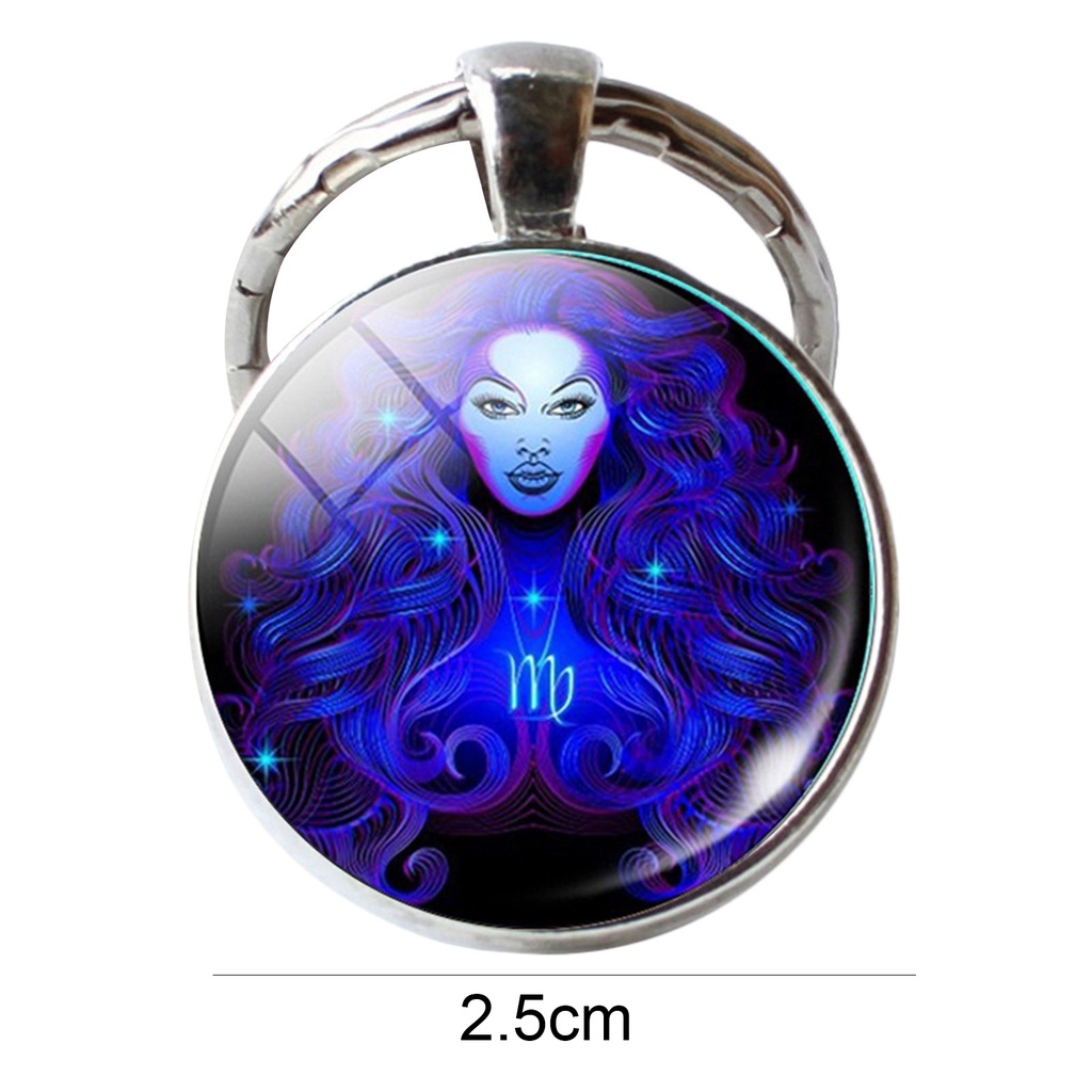 Móc Khóa Mặt Kính Hình 12 Cung Hoàng Đạo