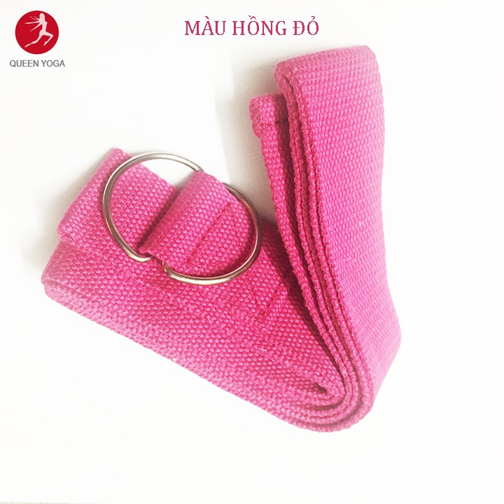 Dây Tập Yoga Cotton QUEEN YOGA Loại Tốt Giá Rẻ 1m8 x3,8cm - Mềm Mại Thoải Mái Không Bị Cấn Tay (Yoga Strap)