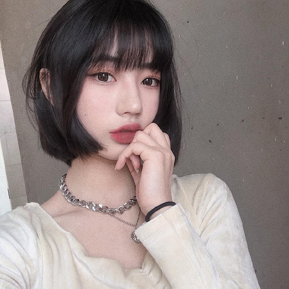 Bộ tóc giả ngắn thẳng tự nhiên thời trang cho nữ