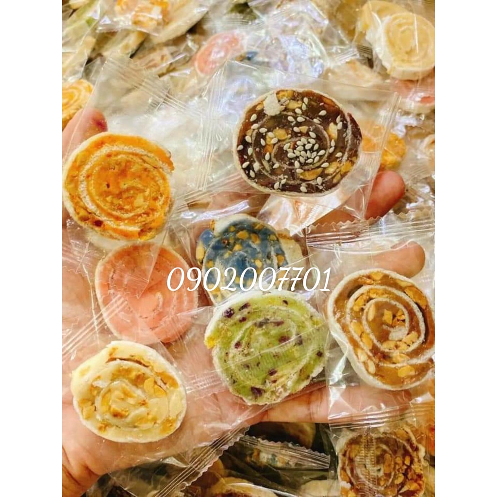 1 Kg Kẹo Dừa Cuộn Mix 7 Vị Thơm Ngon- Đặc Sản Bến Tre-Tết-Bánh Mứt Tết-Đồ Ăn Vặt