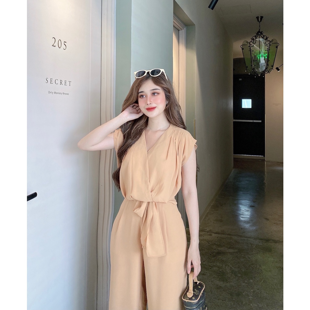 Bộ Quần Áo Nguyên Set Quần Phối Áo Xếp Ly Vai Quần Suông Màu Xanh Nude Cam Hàng Hiệu Form Dáng Chuẩn Thoải Mái Sành Điệu | BigBuy360 - bigbuy360.vn