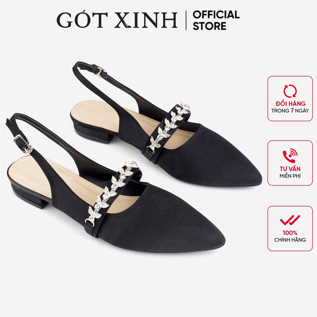 Giày sandal cao gót nữ GÓT XINH GD20 mũi nhọn đế 2cm