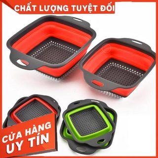 [HOT+FREE SHIP]  Bộ 2 Rổ Xếp Gọn Vuông Cao Cấp