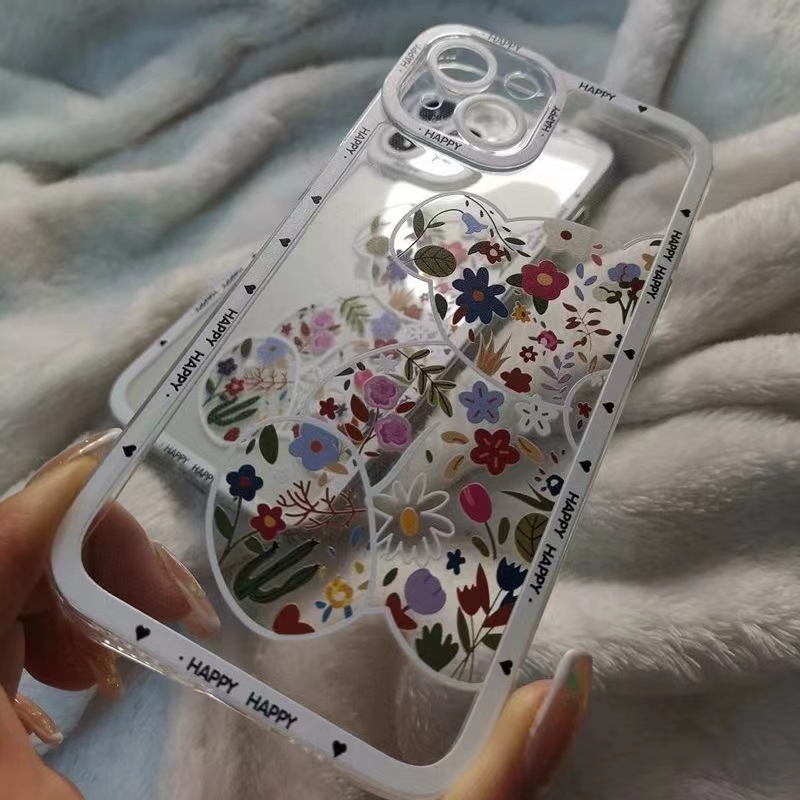 Ốp Điện Thoại Mềm Trong Suốt Họa Tiết Hoa Thời Trang Cho iPhone 14 13 11 12 13 Pro Xs Max Xr 7 8 Plus SE 2020