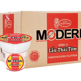 Thùng mì ly Modern Lẩu thái tôm (24 ly)ko