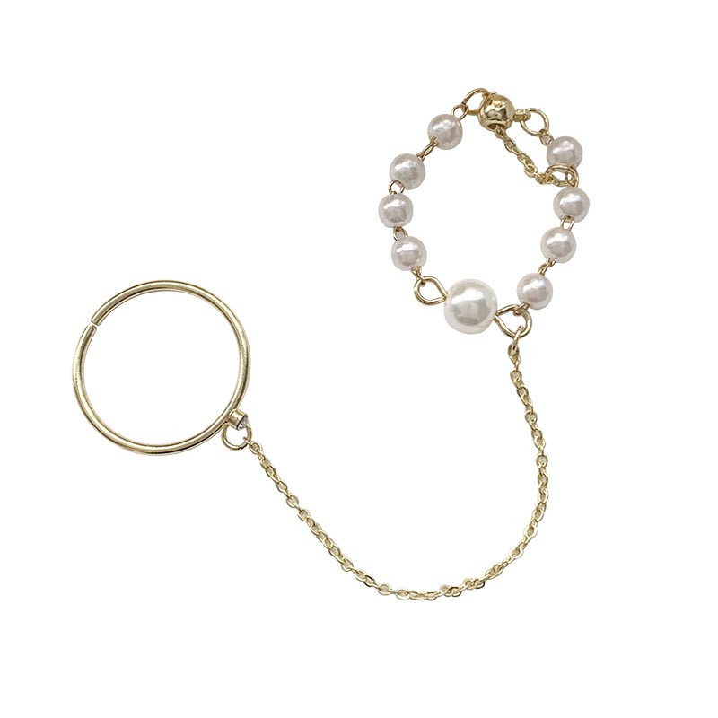 Set 2 Nhẫn Đeo Tay Đính Ngọc Trai Nhân Tạo Thời Trang Cho Nữ