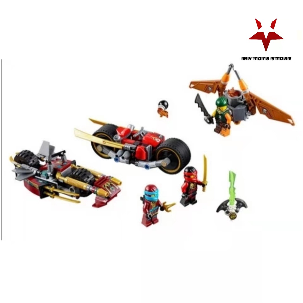 Đồ chơi lego xếp hình lắp ráp bela ninja 10444 - 230 chi tiết - chiến xa tia chớp của Jay rượt đuối nhau