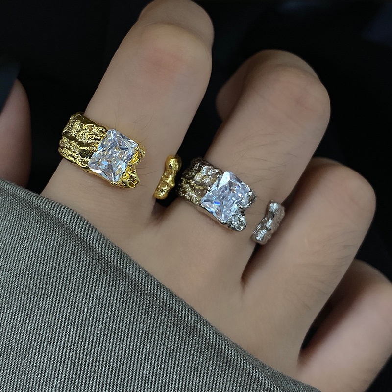 Nhẫn Hở Đính Đá Zircon Kiểu Dáng Sang Trọng Cho Nữ