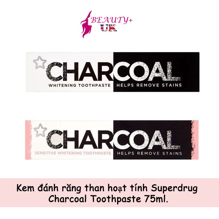 Kem đánh răng than hoạt tính Superdrug Charcoal Toothpaste 75ml