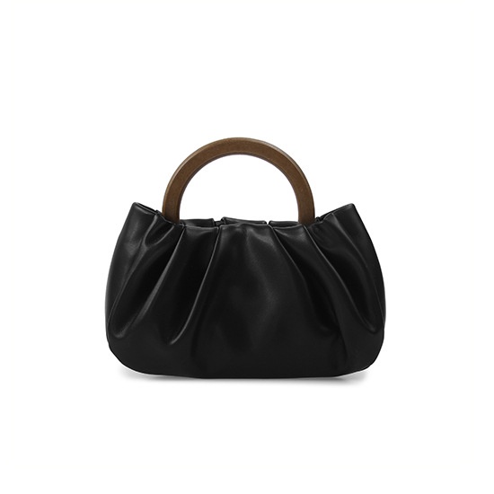 Túi Đeo Chéo mini Mẫu Mới 2021 Xếp Ly Tay Cầm Bằng Gỗ Hình Đám Mây Thời Trang Cho Nữ