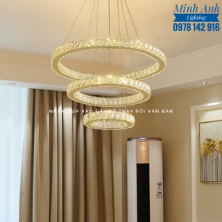 Đèn Thả Pha Lê 30-50-70 LED 3 Chế Độ Ánh Sáng Sang Trọng Trang Trí Phòng Khách Phòng Ăn Phòng Sinh Hoạt Minh Anh