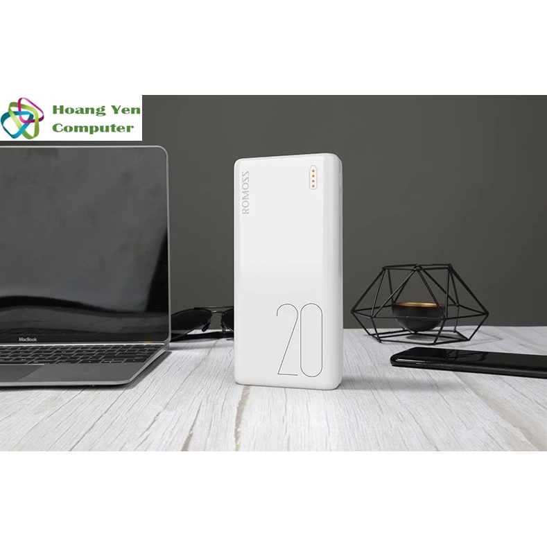 Sạc Dự Phòng Romoss Simple 20 Mini 20000Mah 3 Cổng Sạc Vào - Bh 1 Năm | Pin Dự Phòng Romoss Simple 20